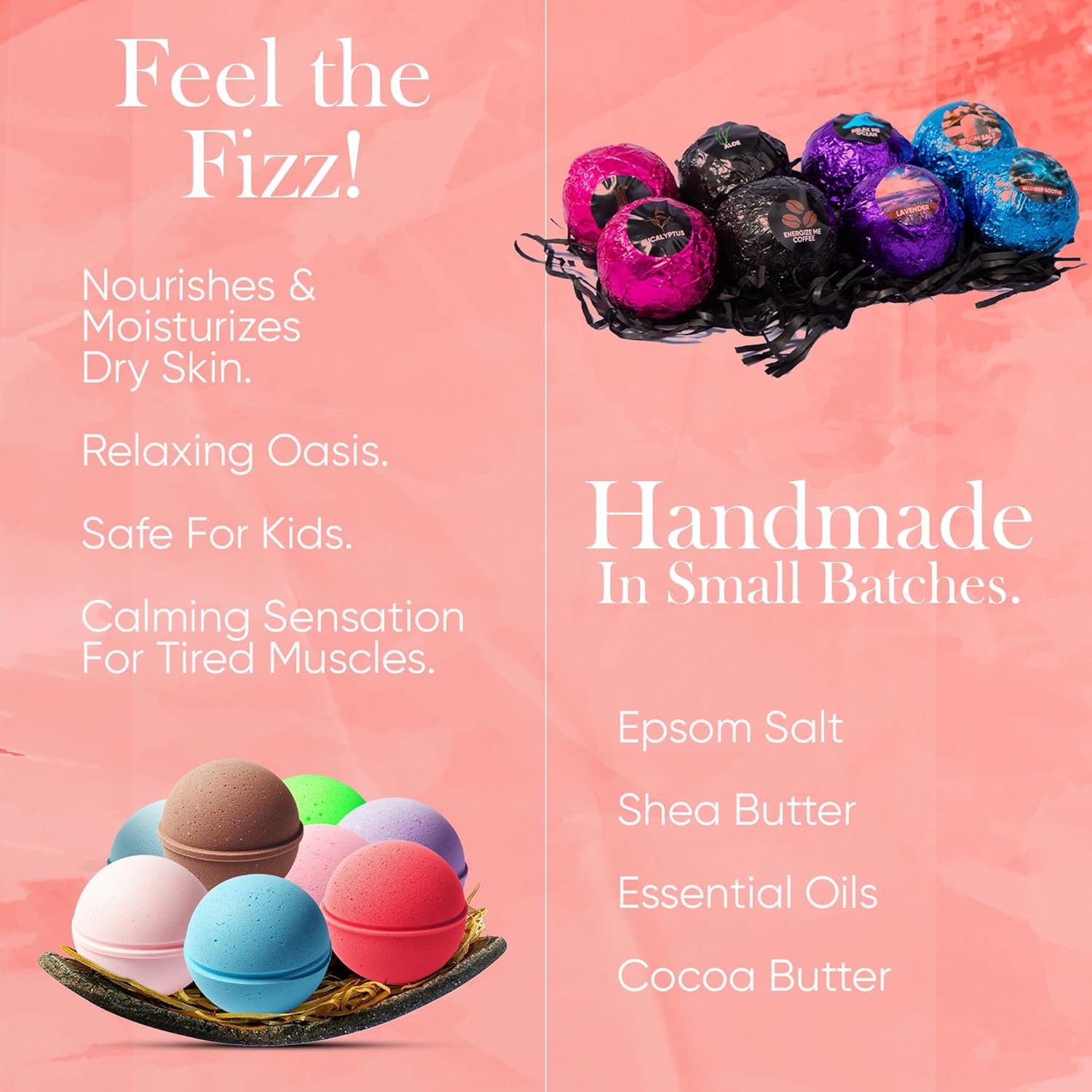 Colorful bath bombs 