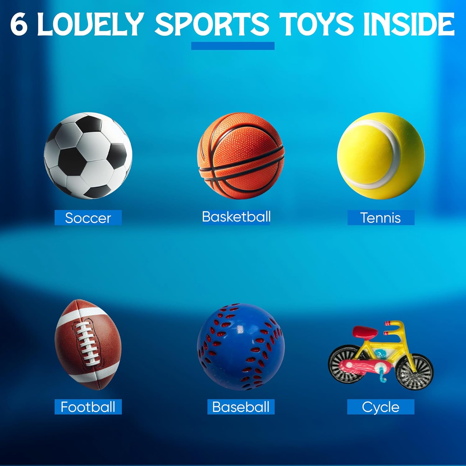 6 lovely sports toy in side 