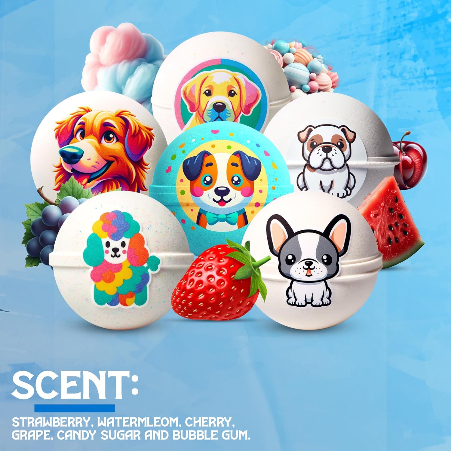 Zenseme Kids Bath Bombs – 12 Scented Organic Bath Bombs with Toys