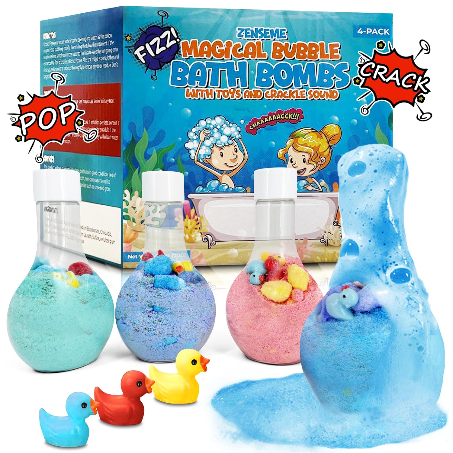 Kids Bubble Bath Bombs with Toy - ZenseMe 